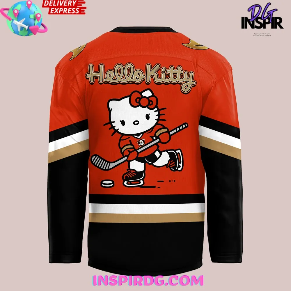 -Anaheim Ducks Hello Kitty Limited Edition Hockey Jersey