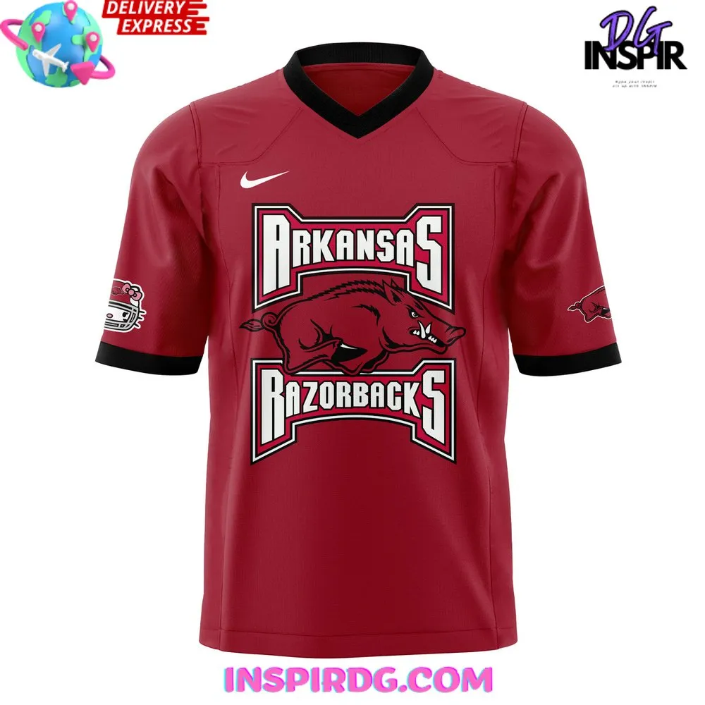 -Arkansas Razorbacks x Hello Kitty 2024 Red Football Jersey