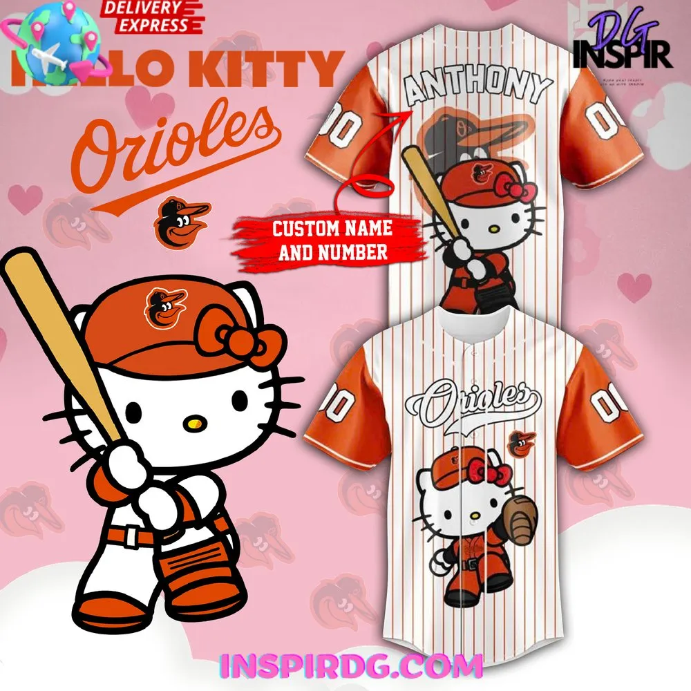 -Baltimore Orioles x Hello Kitty 2024 Baseball Jersey