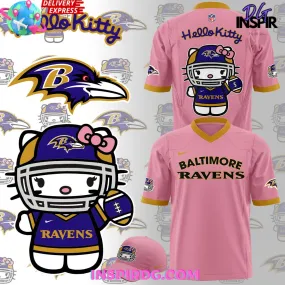 -Baltimore Ravens x Hello Kitty Pink Football Jersey