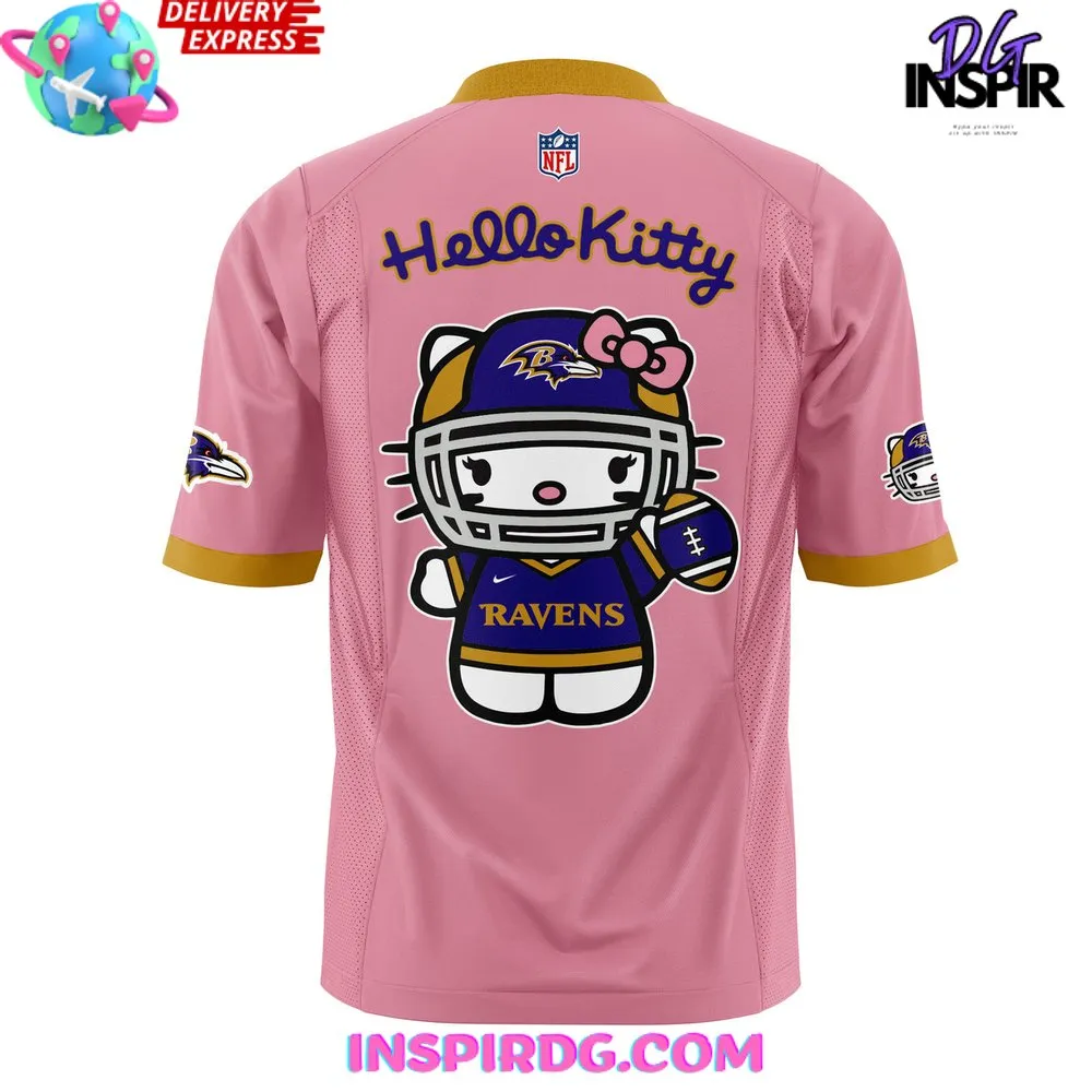 -Baltimore Ravens x Hello Kitty Pink Football Jersey