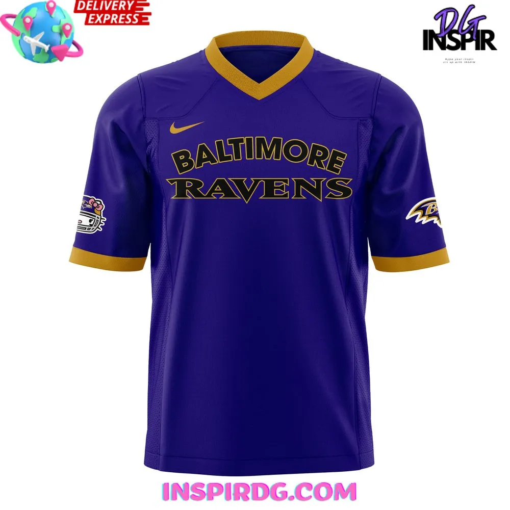 -Baltimore Ravens x Hello Kitty Purple Football Jersey