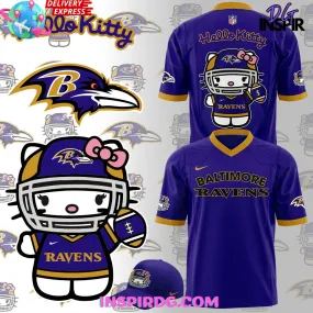 -Baltimore Ravens x Hello Kitty Purple Football Jersey