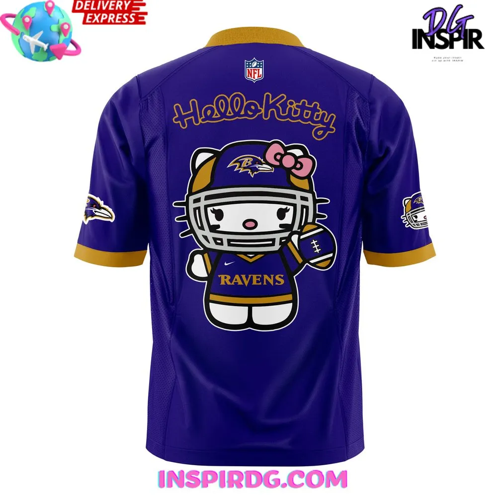 -Baltimore Ravens x Hello Kitty Purple Football Jersey