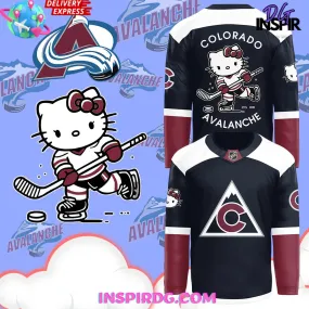 -Colorado Avalanche x Hello Kitty 50th Anniversary Hockey Jersey