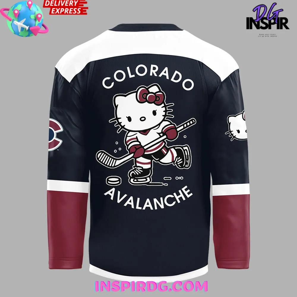 -Colorado Avalanche x Hello Kitty 50th Anniversary Hockey Jersey