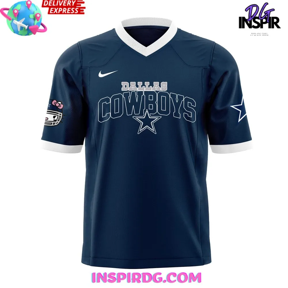 -Dallas Cowboys x Hello Kitty Navy Football Jersey