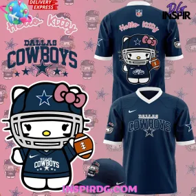 -Dallas Cowboys x Hello Kitty Navy Football Jersey