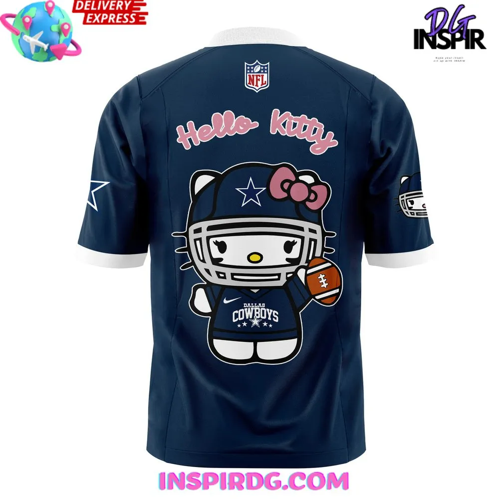 -Dallas Cowboys x Hello Kitty Navy Football Jersey