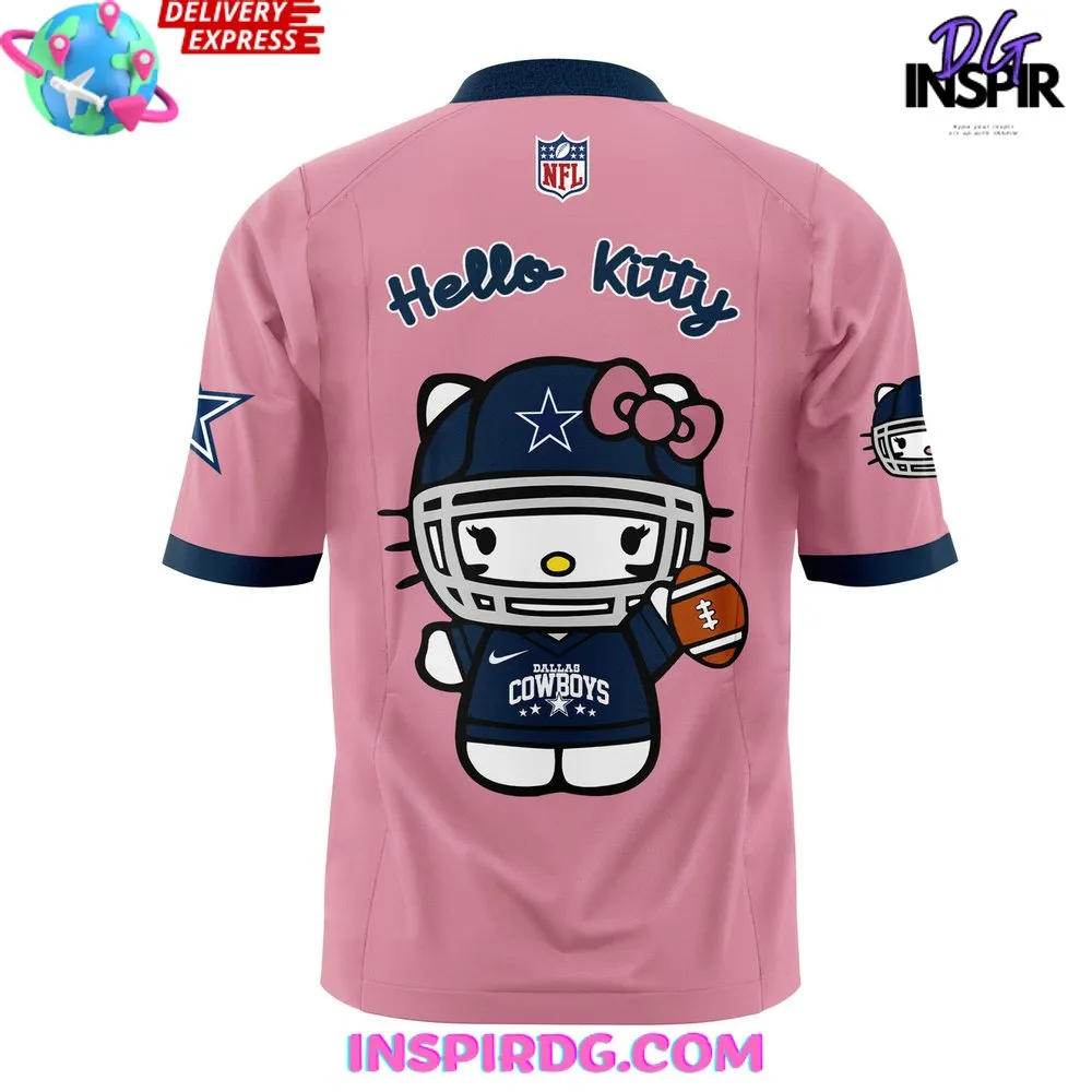 -Dallas Cowboys x Hello Kitty Pink Football Jersey