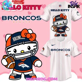 -Denver Broncos x Hello Kitty 2024 Stripe Baseball Jersey