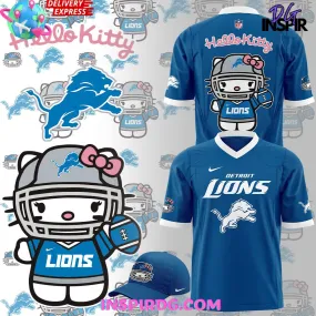 -Detroit Lions x Hello Kitty 2024 Blue Football Jersey