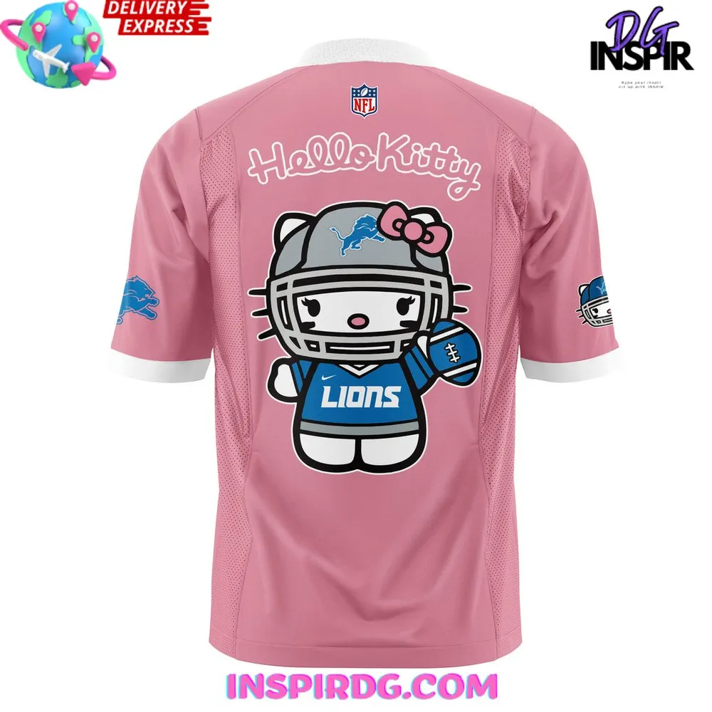 -Detroit Lions x Hello Kitty 2024 Pink Football Jersey