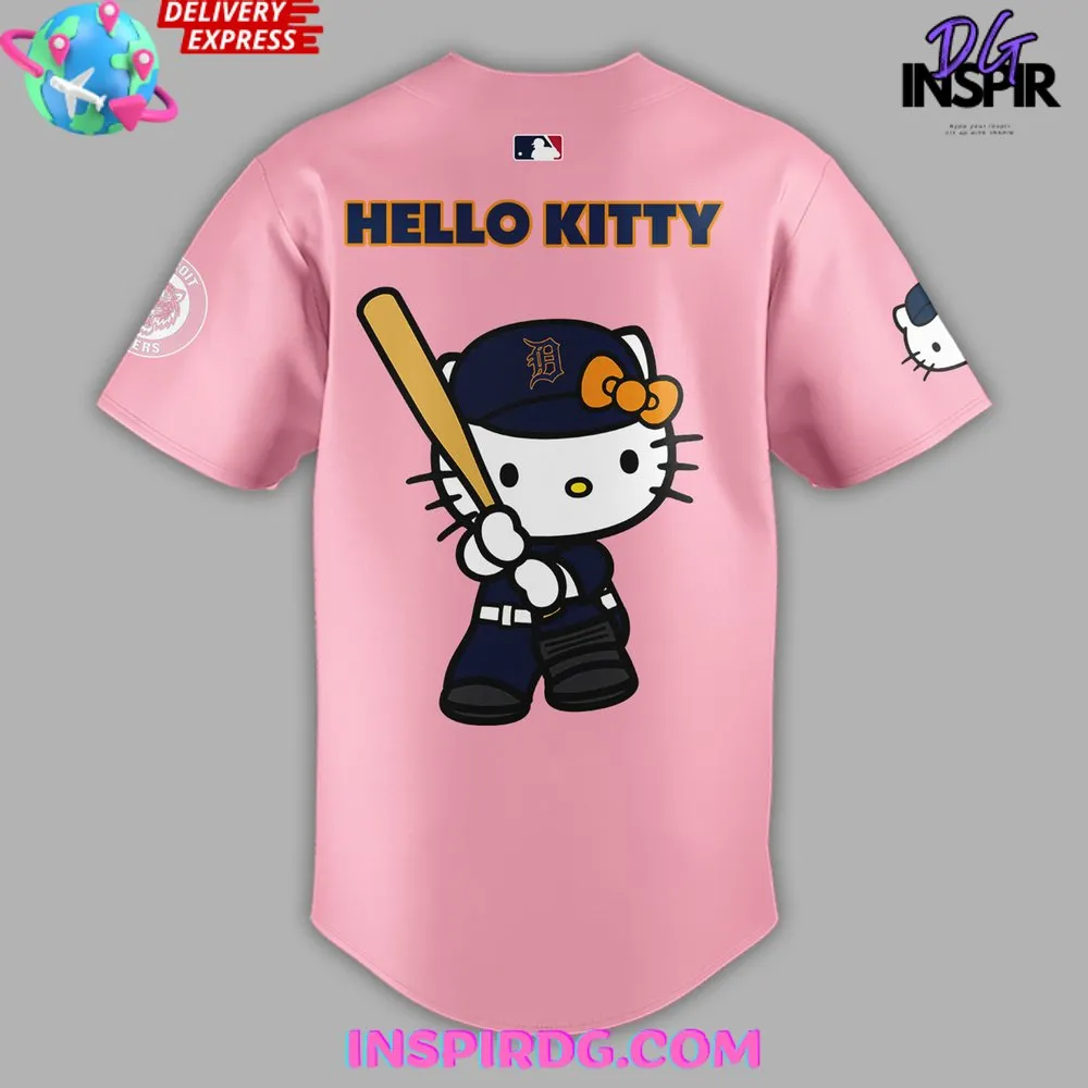 -Detroit Tigers x Hello Kitty 2024 Baseball Jersey