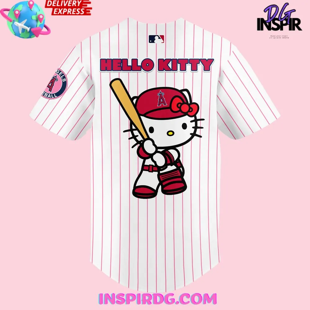 -Hello Kitty x Los Angeles Angels 2024 Red Baseball Jersey