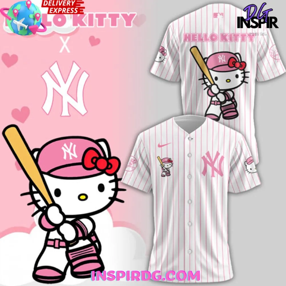 -Hello Kitty x New York Yankees 2024 Pink Baseball Jersey