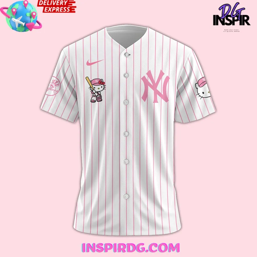 -Hello Kitty x New York Yankees 2024 Pink Baseball Jersey