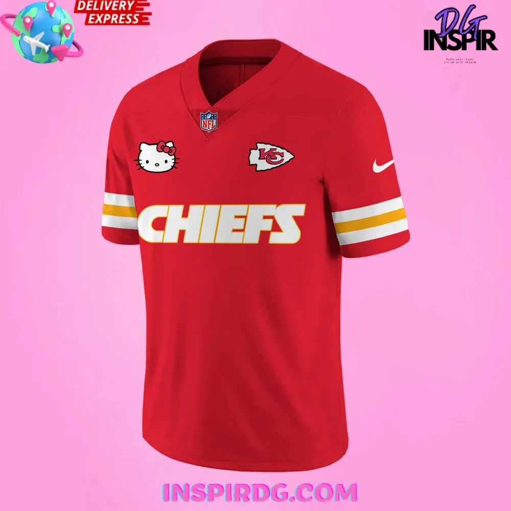 -Kansas City Chiefs x Hello Kitty 50th Anniversary Football Jersey