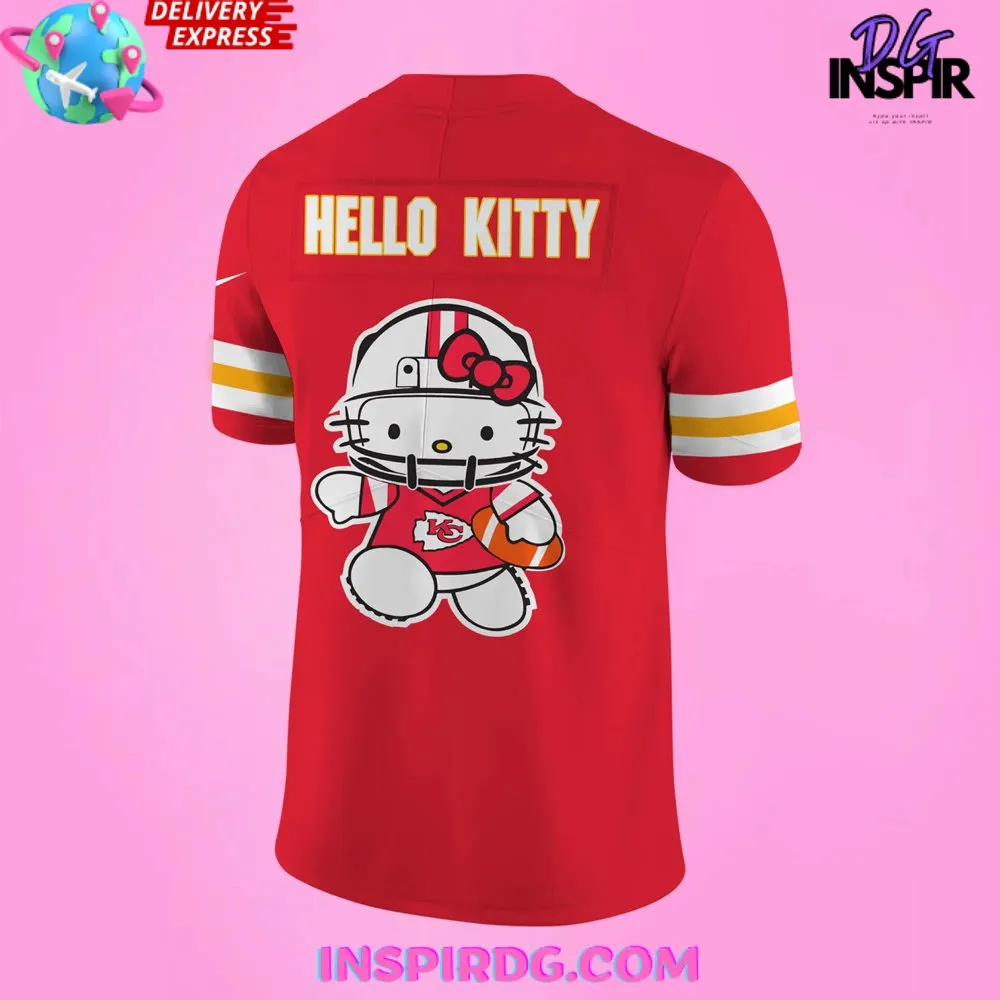 -Kansas City Chiefs x Hello Kitty 50th Anniversary Football Jersey