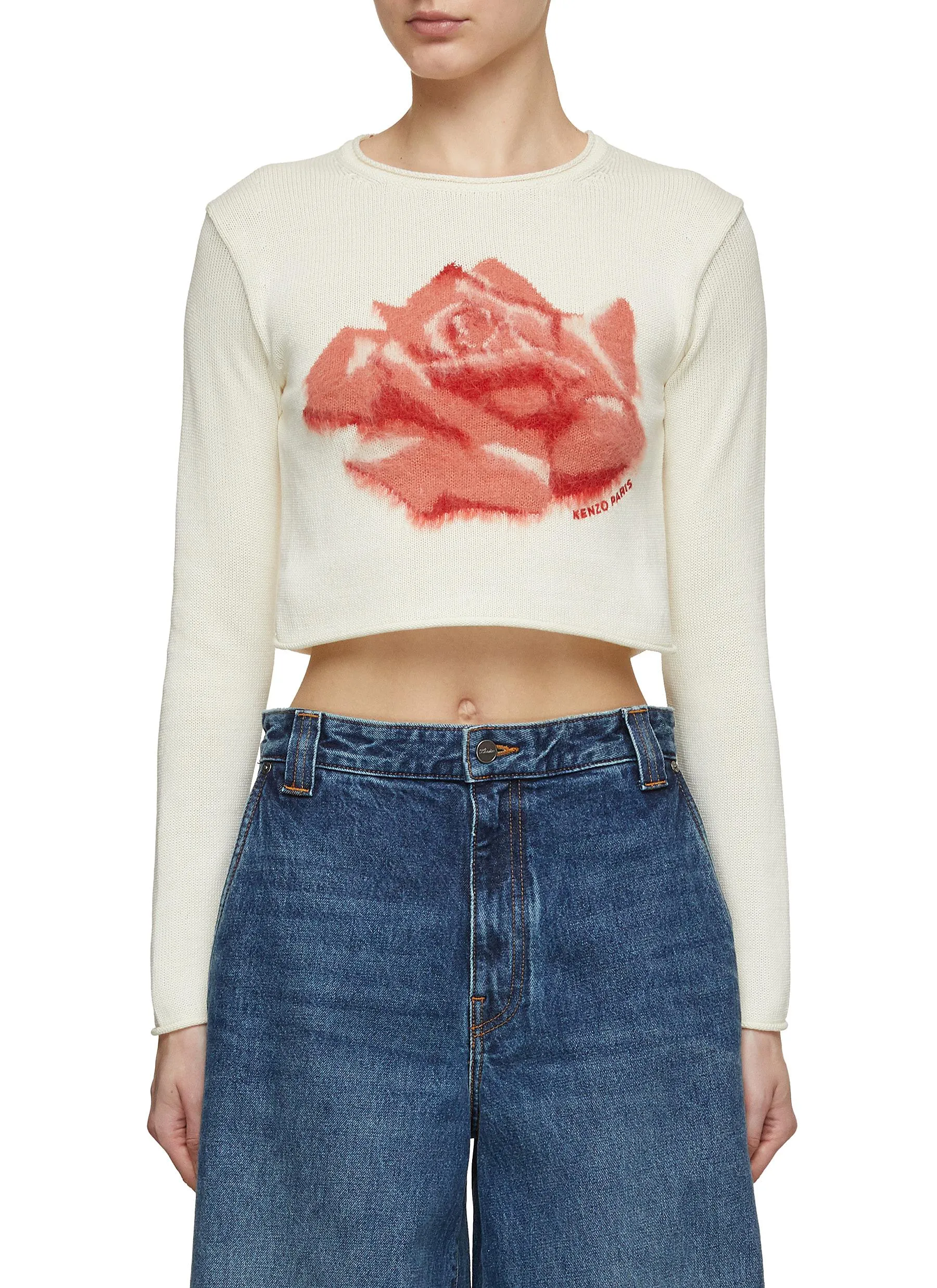 -----------KENZO  ---- ------------ ----Rose Cropped Crewneck Jumper --