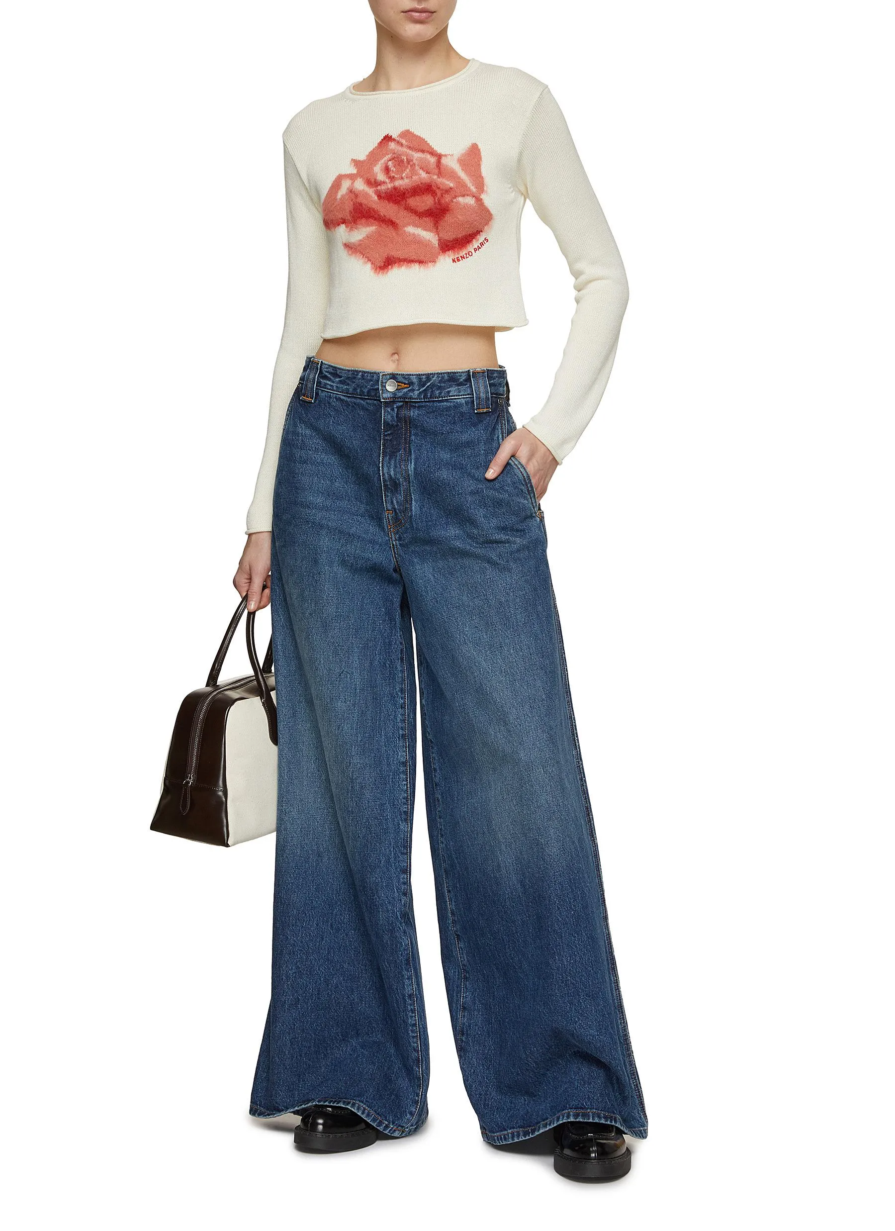 -----------KENZO  ---- ------------ ----Rose Cropped Crewneck Jumper --
