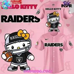 -Las Vegas Raiders x Hello Kitty 2024 Baseball Jersey