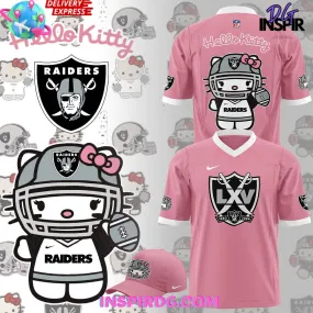 -Las Vegas Raiders x Hello Kitty Pink Football Jersey