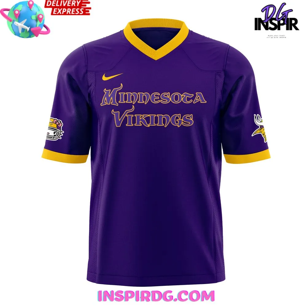 -Minnesota Vikings x Hello Kitty 2024 Football Jersey