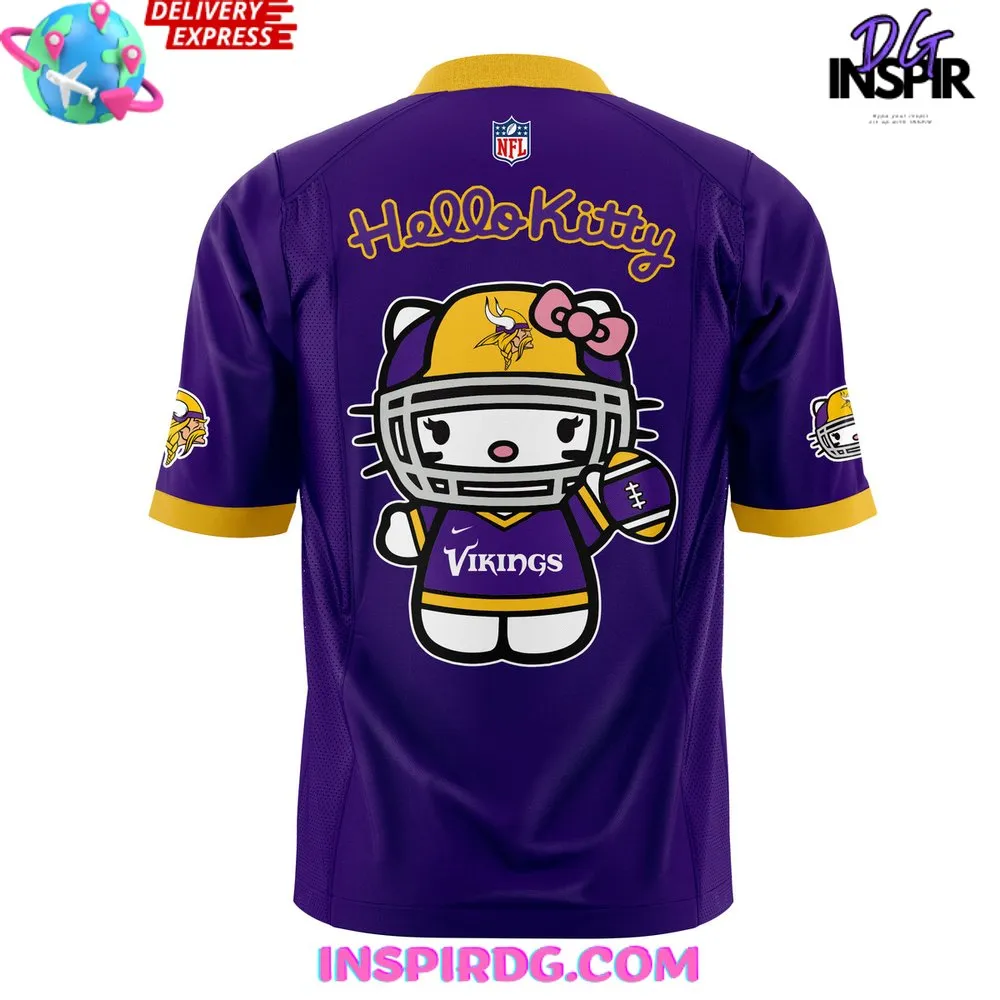 -Minnesota Vikings x Hello Kitty 2024 Football Jersey