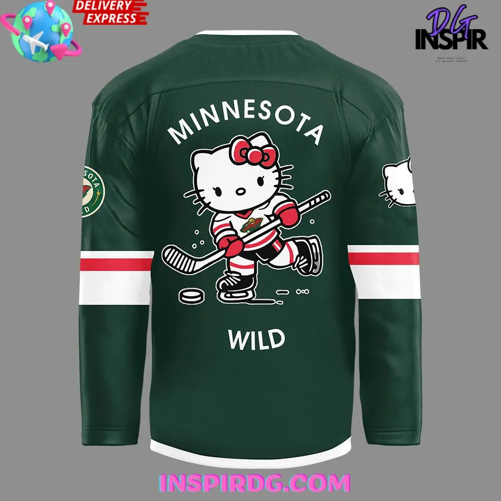 -Minnesota Wild x Hello Kitty 50th Anniversary Limited Hockey Jersey