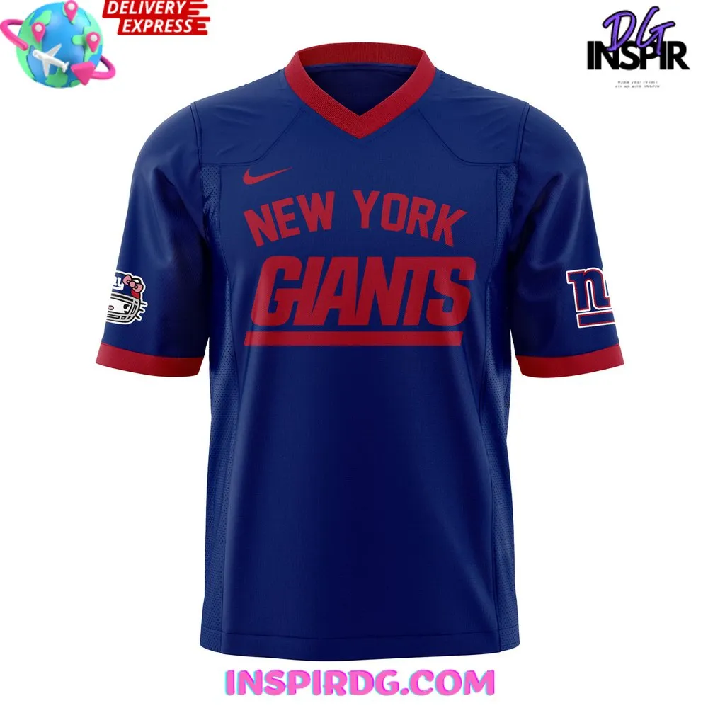 -New York Giants x Hello Kitty Blue Football Jersey