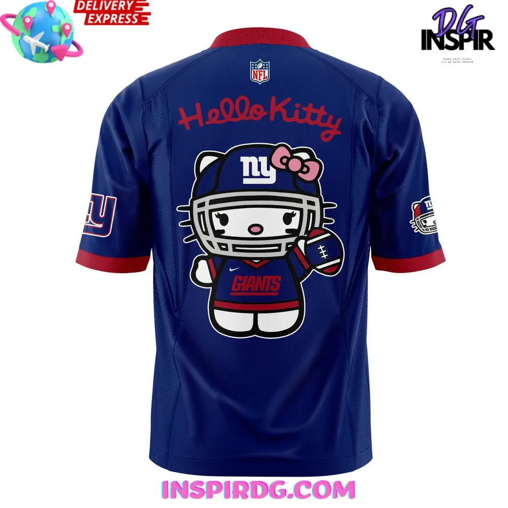 -New York Giants x Hello Kitty Blue Football Jersey