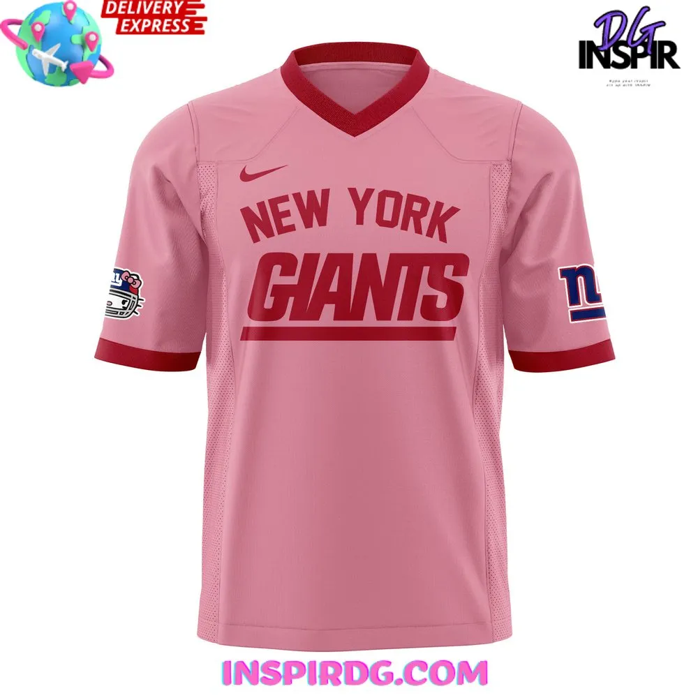 -New York Giants x Hello Kitty Pink Football Jersey