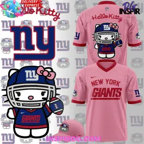 -New York Giants x Hello Kitty Pink Football Jersey