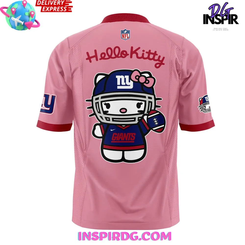 -New York Giants x Hello Kitty Pink Football Jersey