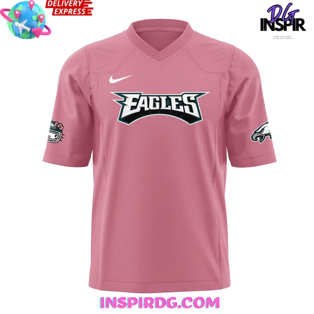 -Philadelphia Eagles x Hello Kitty Pink Football Jersey