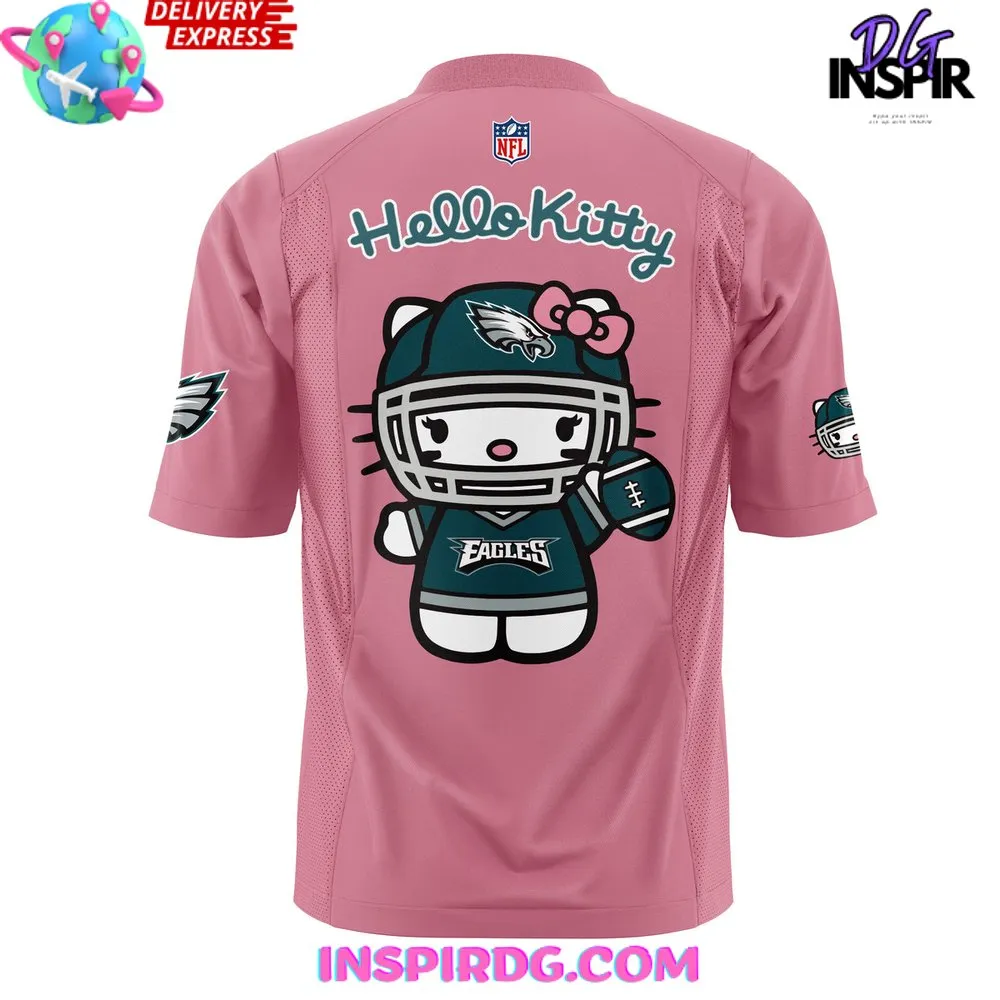 -Philadelphia Eagles x Hello Kitty Pink Football Jersey