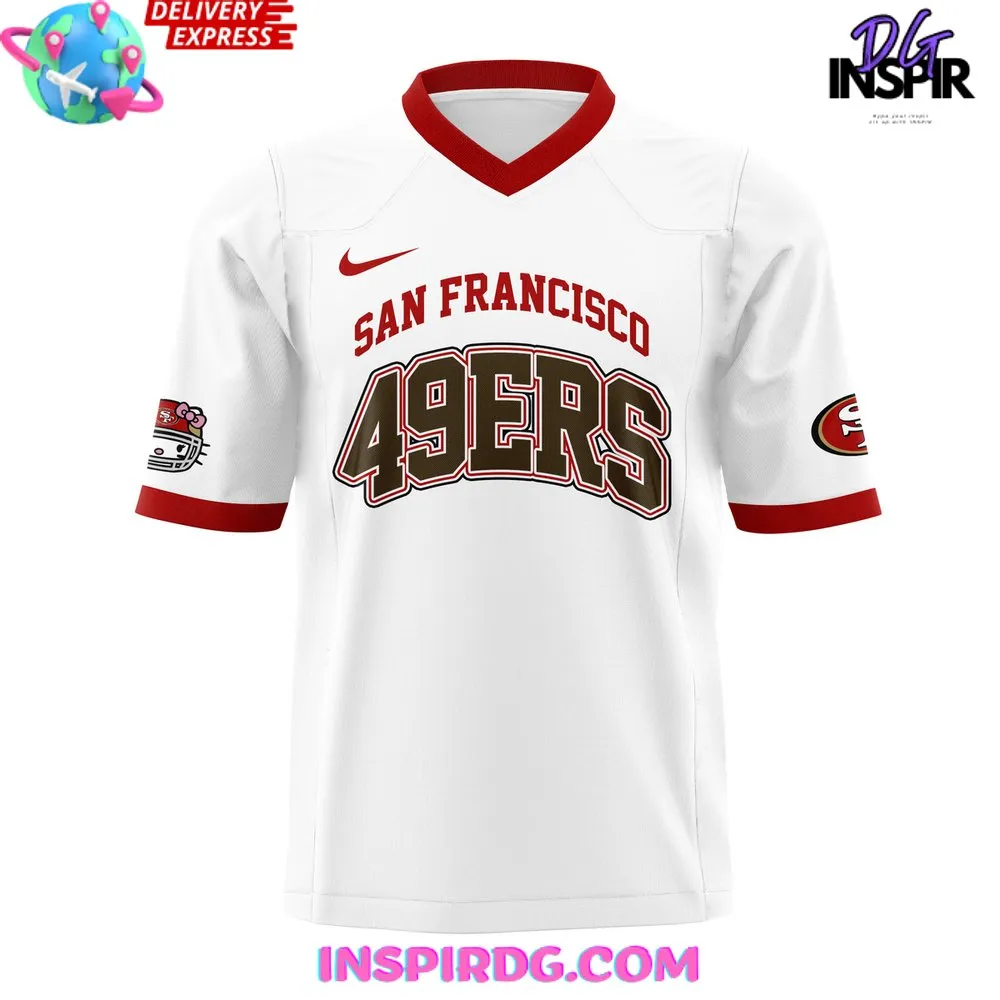 -San Francisco 49ers x Hello Kitty 2024 White Football Jersey