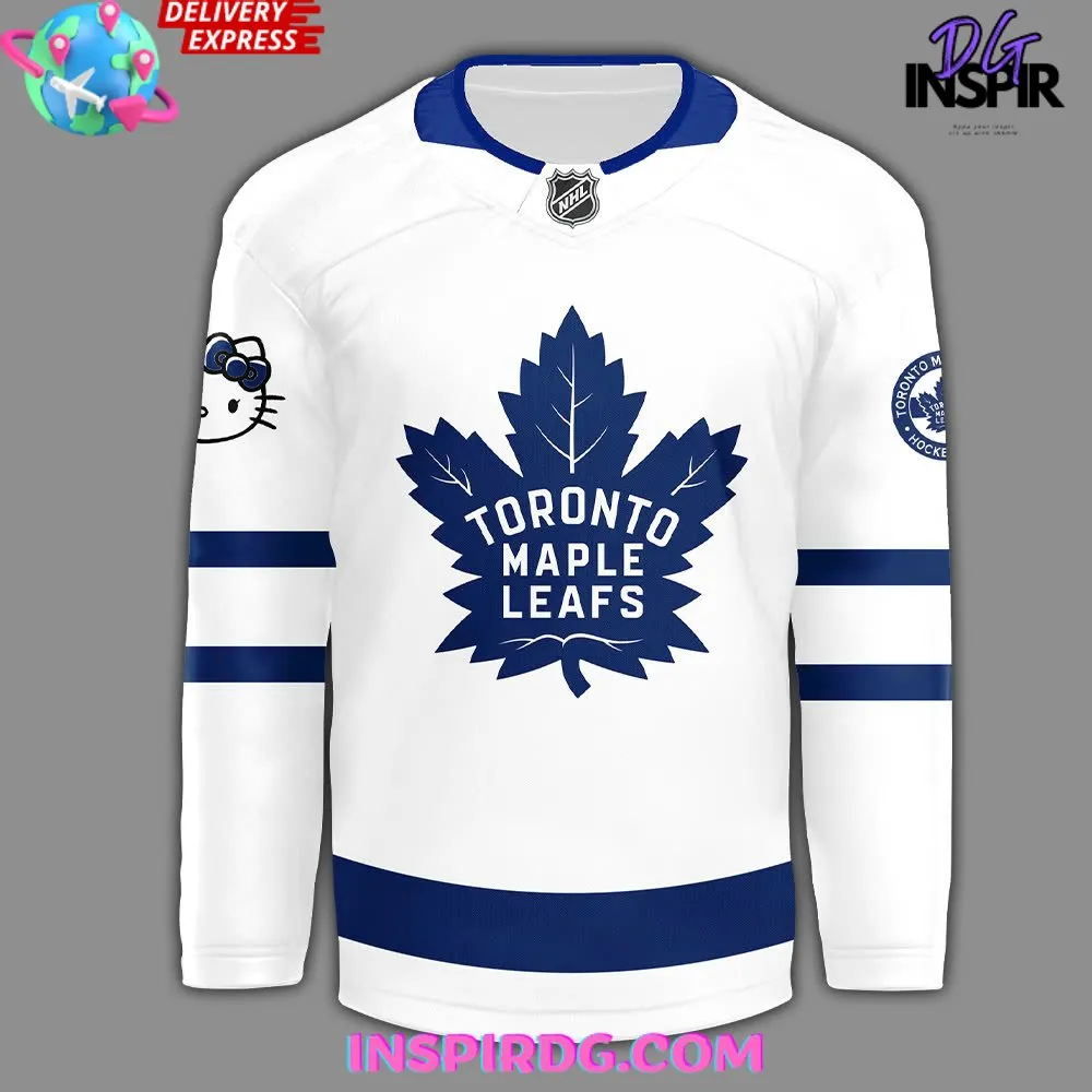 -Toronto Maple Leafs x Hello Kitty 50th Anniversary White Hockey Jersey