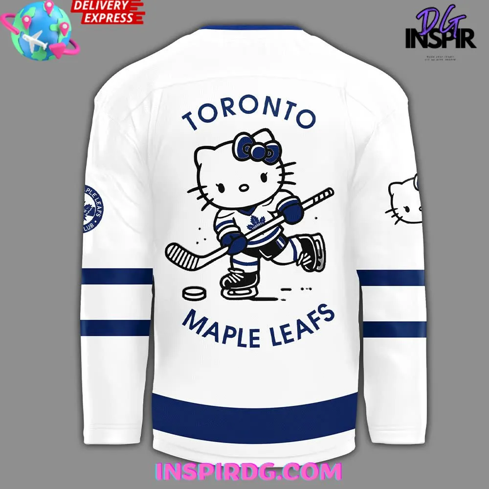 -Toronto Maple Leafs x Hello Kitty 50th Anniversary White Hockey Jersey