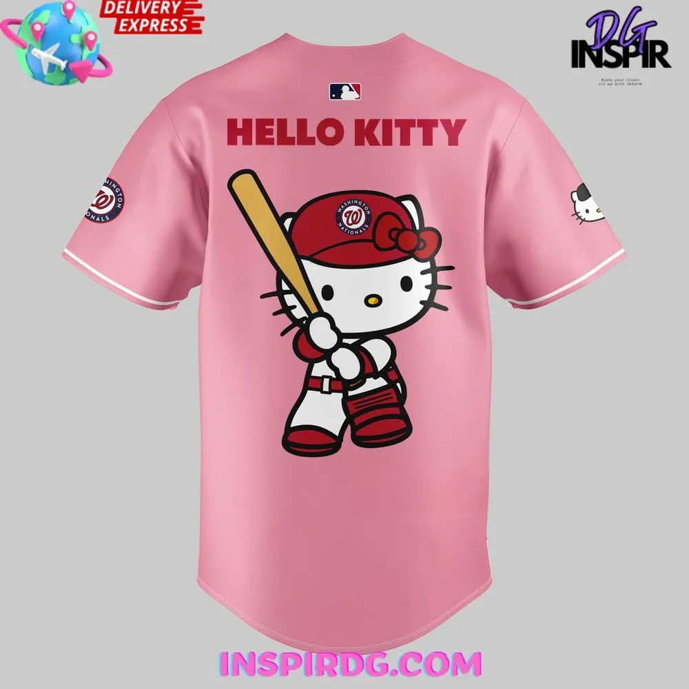 -Washington Nationals x Hello Kitty 2024 Baseball Jersey