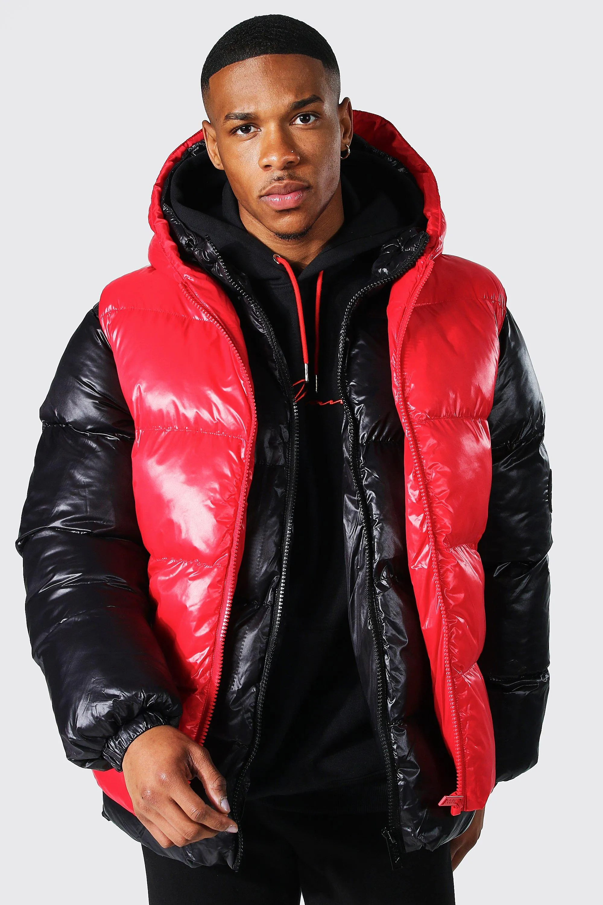 2 In 1 High Shine Puffer And Gilet