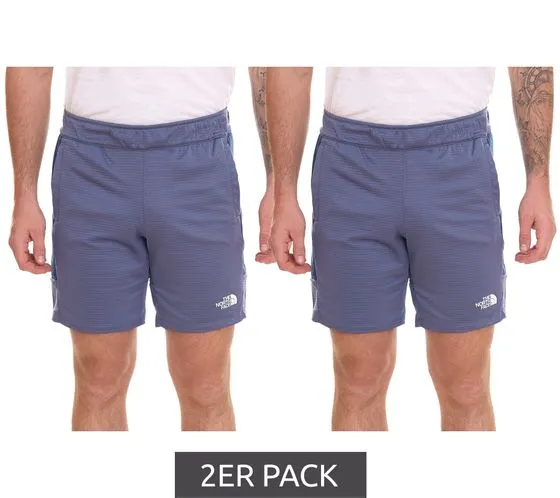 2er Pack THE NORTH FACE Mountain Athletics Herren Fleece-Shorts sportliche Sommer-Hose mit Eingriffstaschen NF0A82300EA1 Blau