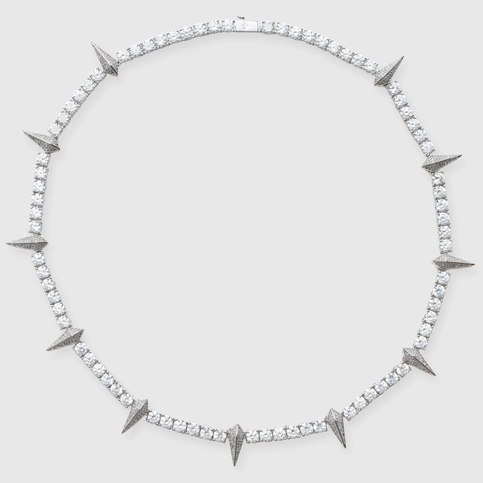 5mm PAVE SPIKE TENNIS CHAIN - WHITE GOLD
