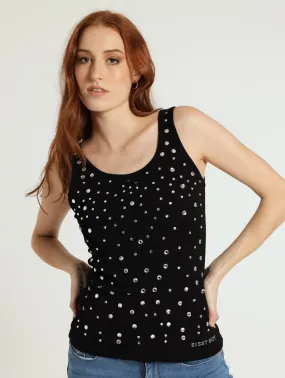 All Over Bling Vest - Black