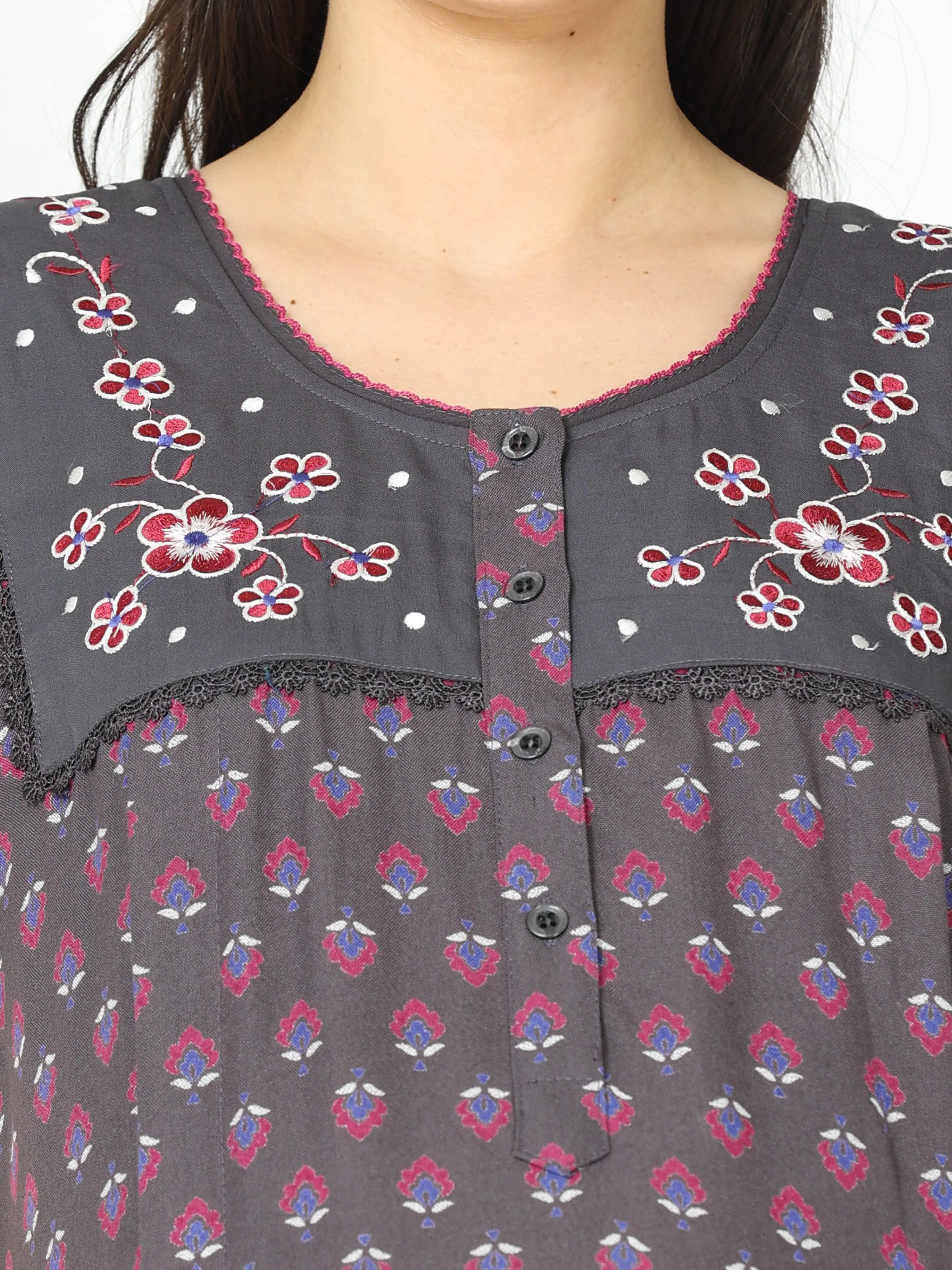 Alpine Maternity Feeding Nighty Grey