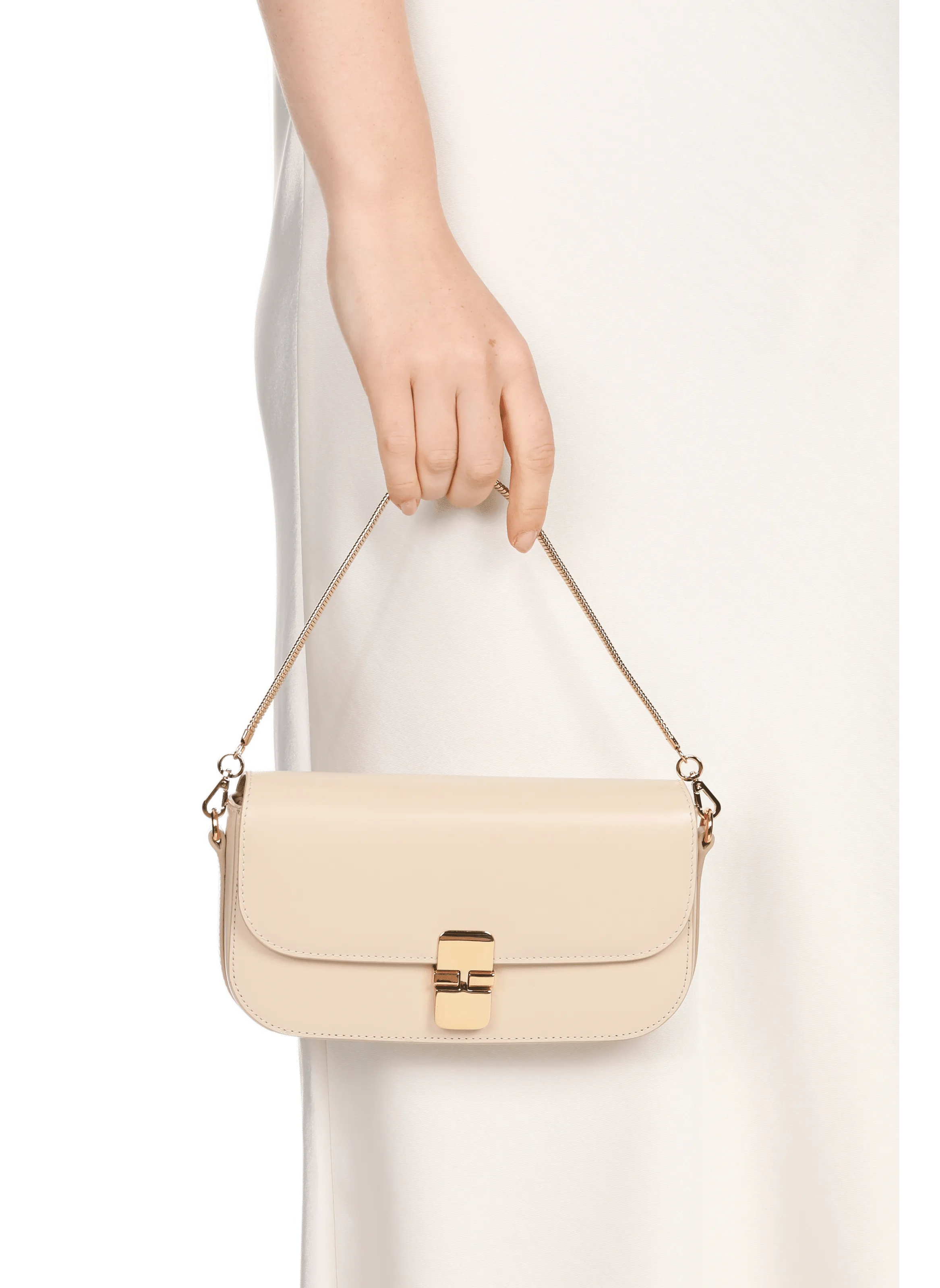 A.P.C.  Grace leather baguette bag - Beige