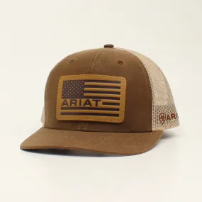Ariat Leather Flag Patch Hat