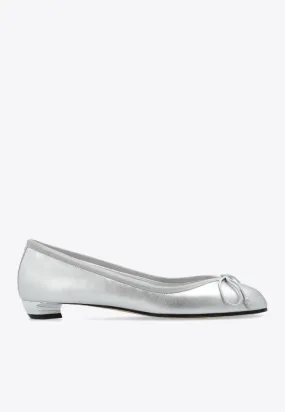 Armadillo Leather Ballerina Flats