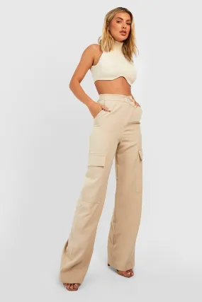 Asymmetric Waist Relax Fit Tailored Cargo Pants